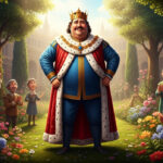 Swasth aur khush raja subah ke samay khule maidan mein vyayam kar raha hai.