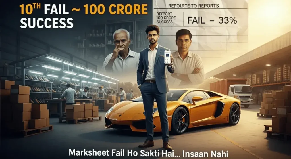 10th fail Indian boy turning into successful entrepreneur with 100 crore footwear business journey from small shop to factory