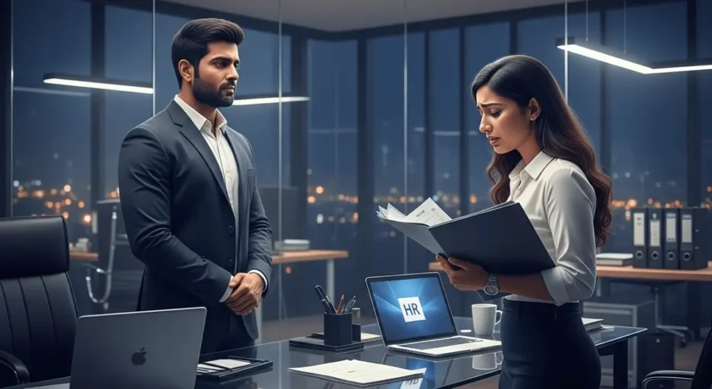 Biwi ne dhokha diya kahani me office scene jahan husband aur wife ke beech emotional confrontation dikhaya gaya hai