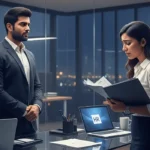 Biwi ne dhokha diya kahani me office scene jahan husband aur wife ke beech emotional confrontation dikhaya gaya hai