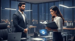 Biwi ne dhokha diya kahani me office scene jahan husband aur wife ke beech emotional confrontation dikhaya gaya hai